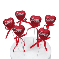 New Red love cake plug-in pink glitter love love love Valentines Day Mothers Day wedding card