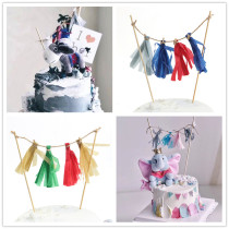 A variety of color tassel paper flag cake decoration plug-in ins Net red wind cake decoration card