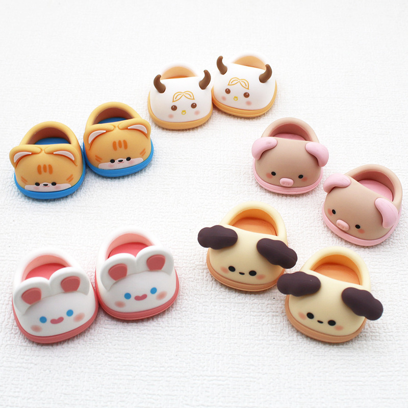 [Can Stand] Cotton Doll Shoes, Cute Piggy, Bunny, Baby Shoes, Puppy Shoes, Sandals, Slippers, Accessories