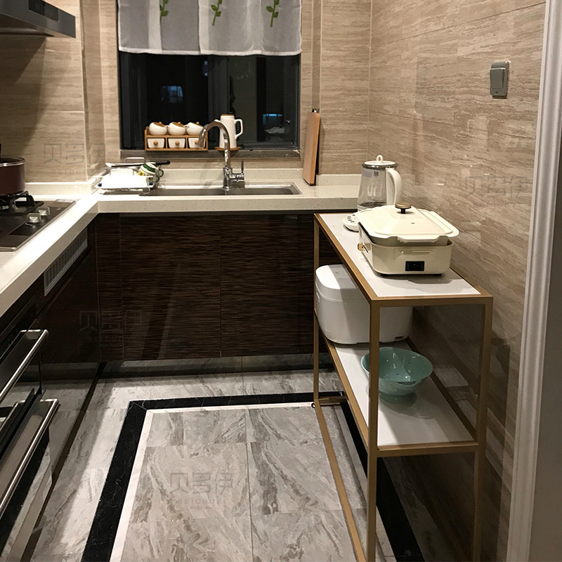 Nordic Marble Narrow Shelf Leaning Against Wall Floor Light Lavish Kitchen Cutting Table Dining Cabinet Containing Strip Narrow Table