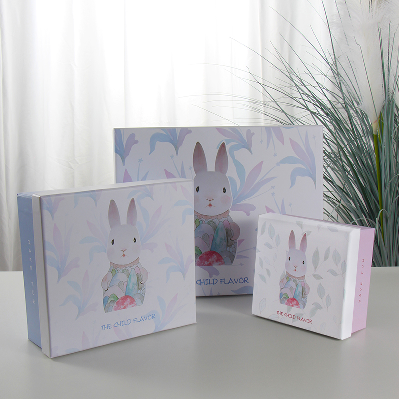 Simple small fresh rabbit gift box holiday gift packaging bag for girls lipstick packaging empty box gift bag