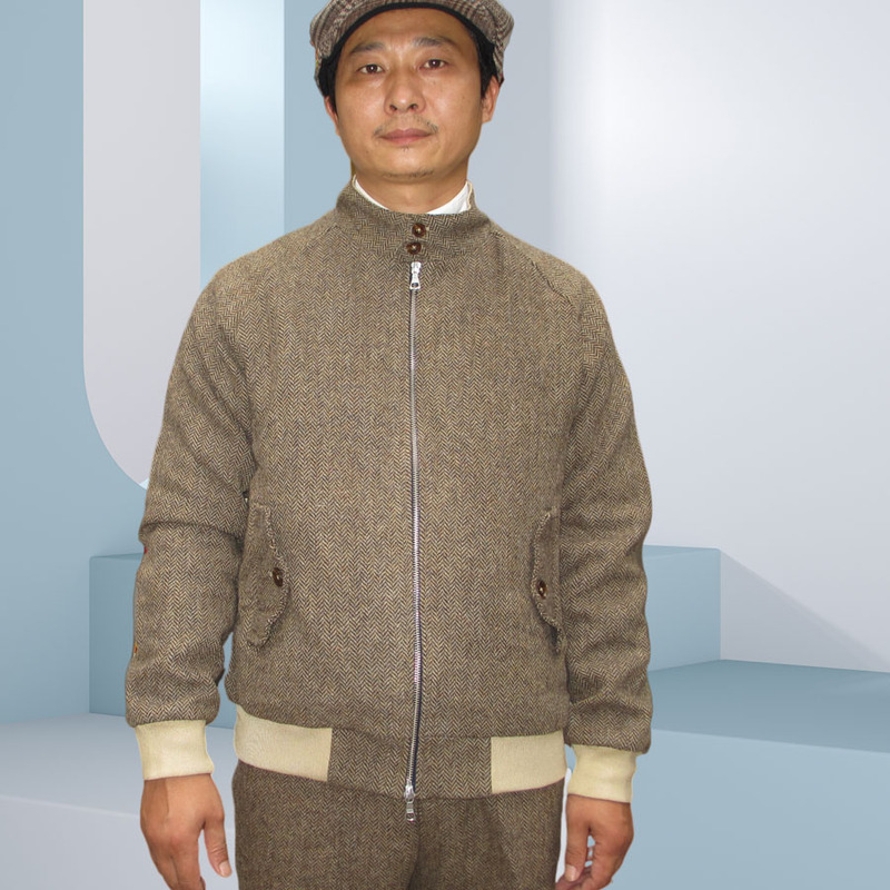 King Arthur Autumn/Winter Jacket for Men, American Retro Harris Wool Stand Collar Short G9 Harrington
