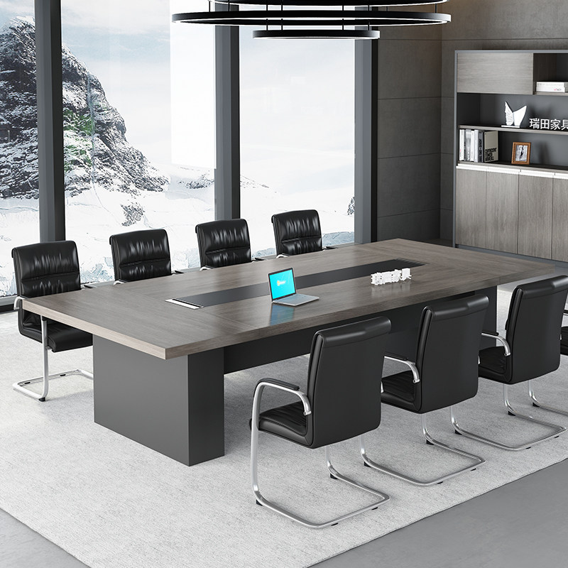 Modern minimalist conference table long table reception negotiation table and chair combination office furniture large conference room desk