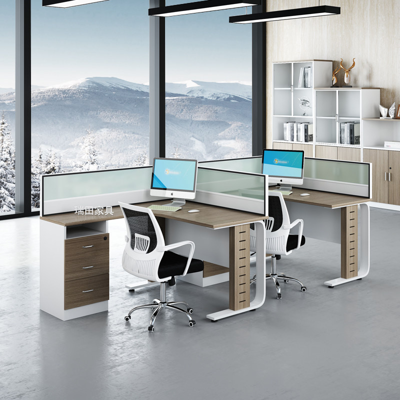 Shenzhen staff desk and chair combination financial desk 4-person office furniture screen partition staff two-person chair