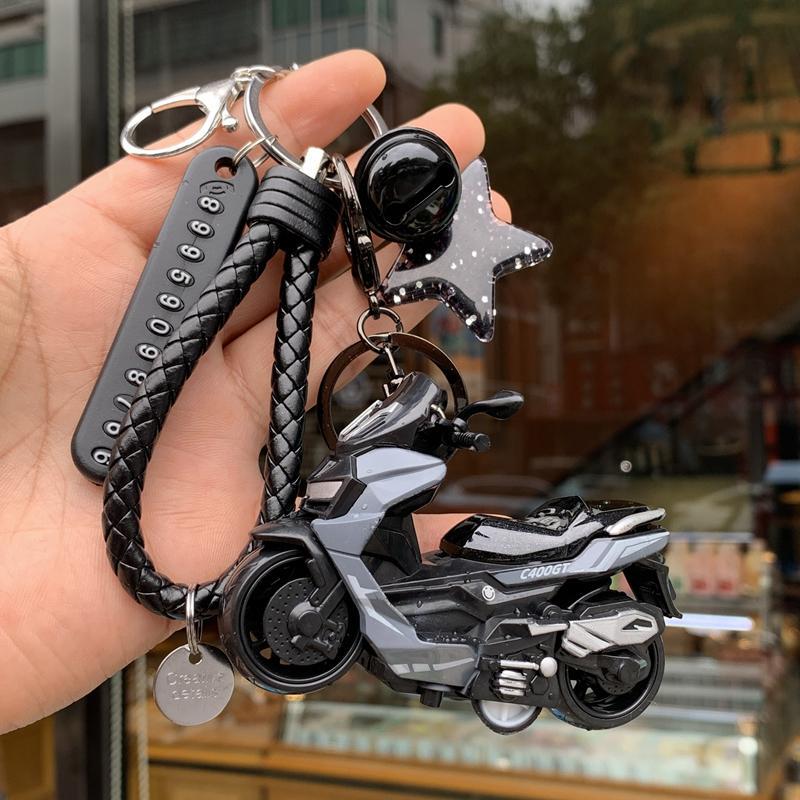 New Anti-Lost Number Plate Keychain DIY Creative Scooter Motorcycle Keychain Chain Bag Pendant