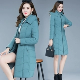 Куртка, легкий и тонкий длинный пуховик с пухом, коллекция 2022, средней длины, большой размер