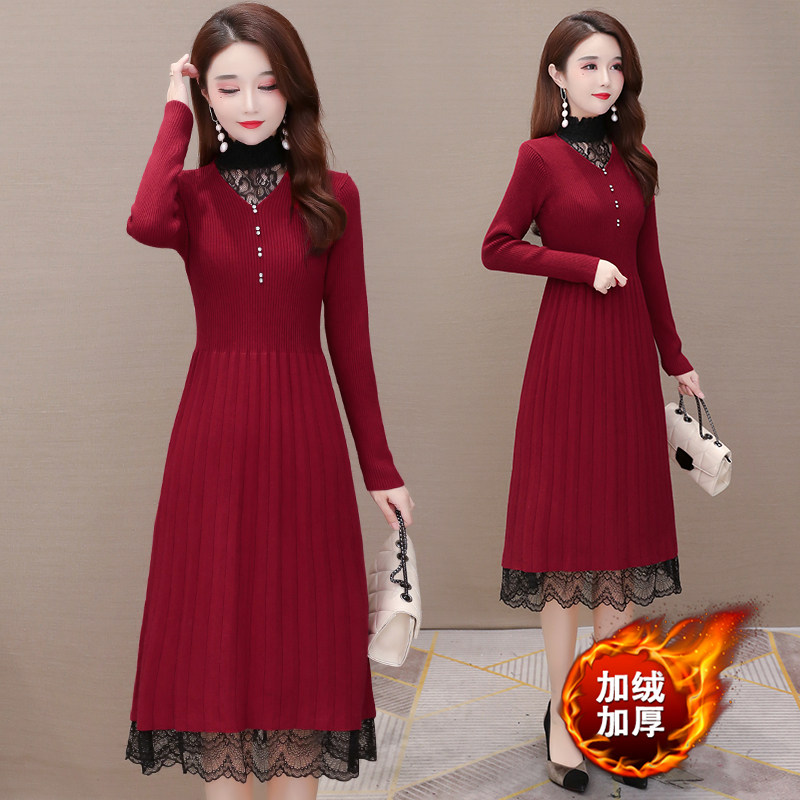 The temperament of the Nordic style wrapped in the bottom of the autumn and winter A- line dress jumpsuit dress 2022 new spring women
