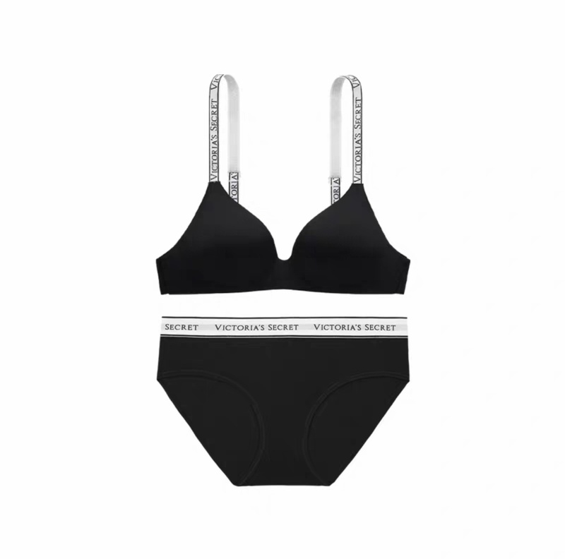 Victoria's Secret Letter Logo Shoulder Strap T-Shirt and Underwear Set Victoria's Secret Letter Logo Shoulder Strap T-Shirt and Underwear Set