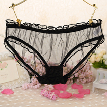  Womens underwear Sexy transparent low waist temptation briefs Ultra-thin mesh adult plus size sex underwear thong