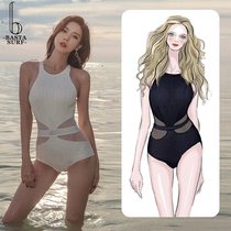  Korean ins style swimsuit womens 2021 new fashion explosion sexy one-piece bikini cover belly thin swimsuit