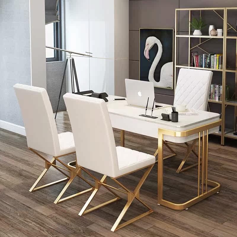 Nordic marble desk modern light luxury desk paint desk beauty salon medical beauty consultation simple table and chairs