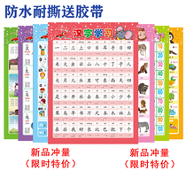 Good baby Enlightenment cognitive literacy Silent Wall Chart children digital pinyin wall stickers hanging picture childrens learning card Full Set