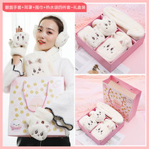 Gloves Winter Women Cute Cycling Girls Plush Soft Sister Touch Screen Korean Knitted Wool Couple Winter