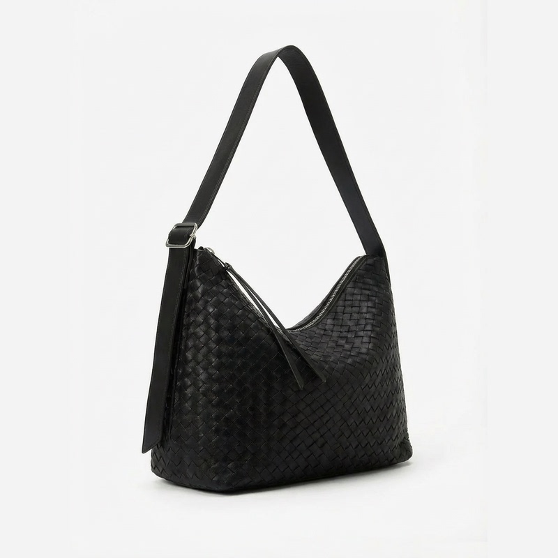 Amalga Mation*Intrecciato Hand-Woven Patchwork Hobo Crossbody Leather Bag Amalga Mation*Intrecciato Hand-Woven Patchwork Hobo Crossbody Leather Bag