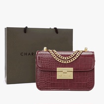 Small Bag Woman Skew Satchel 2022 New Tide Crocodile Print Genuine Leather Single Shoulder Bag Han Edition Fashion 100 Hitch Bull Leather Chain Bag