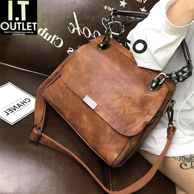 Bags 2022 new trendy fashion retro large-capacity portable messenger bag female casual temperament leather ladies bag