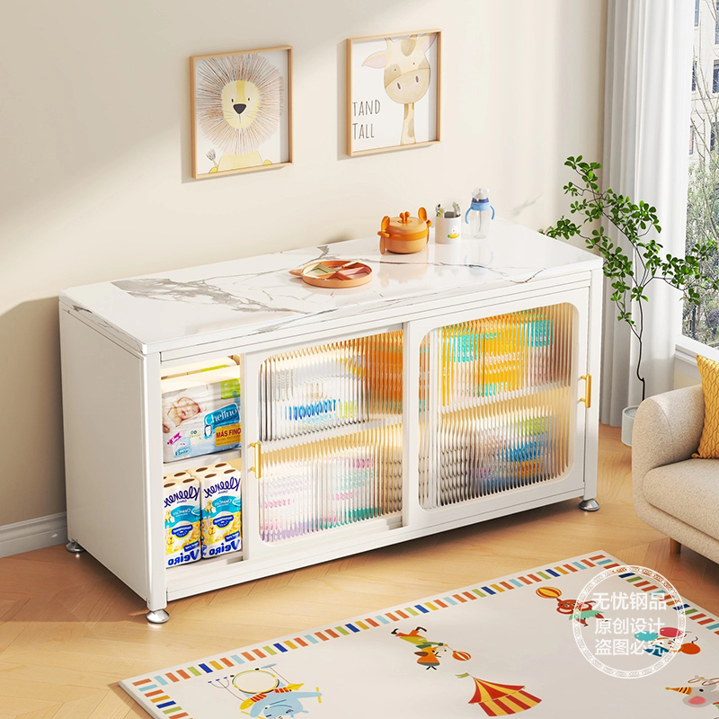 Baby Feeding Table Slate Storage Cabinet Steel Dustproof Home Bedroom Baby Wardrobe Multi-Layer Large Capacity Storage Cabinet