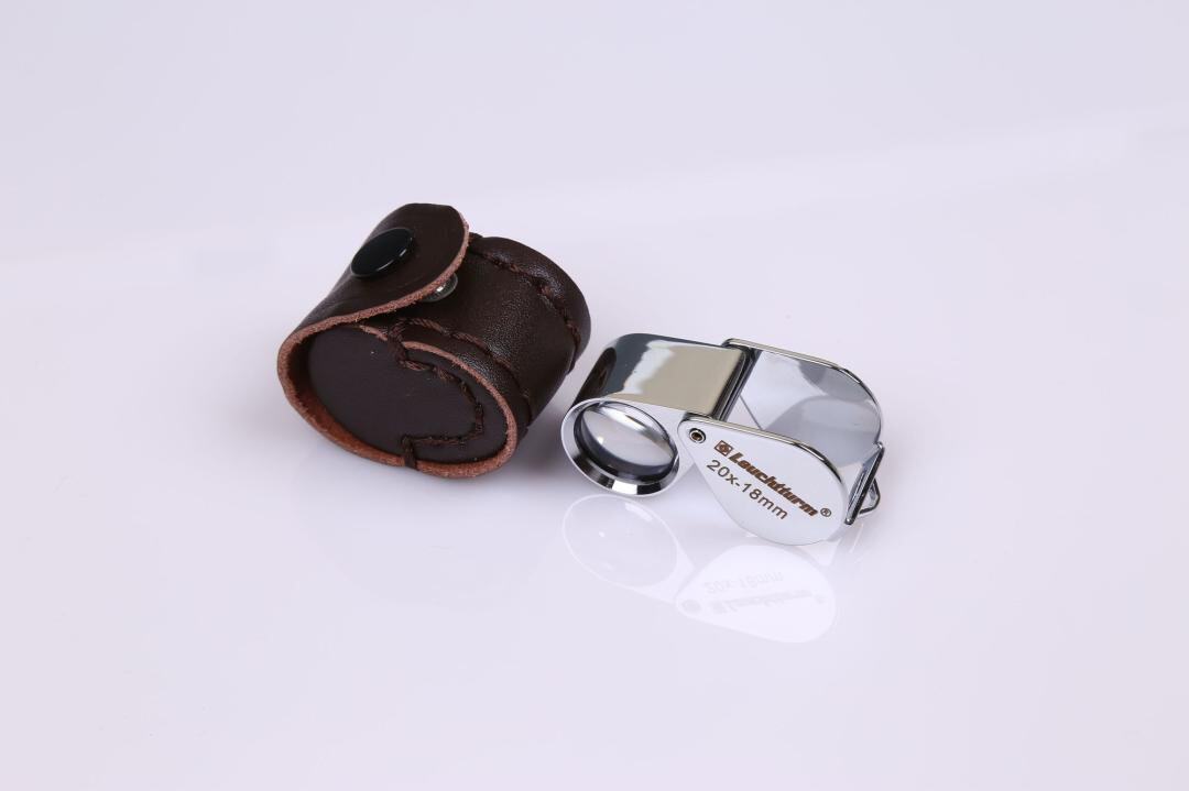 German lighthouse -20 x nickel plated luxury magnifying glass LU42 stamps, coins, banknotes collection, philatelic appreciation and identification