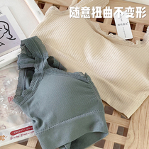 Morandi color comfortable beauty back latex underwear sports yoga leisure vest no trace no steel ring bra DD