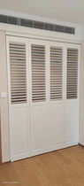 Solid wood movable louver folding door upper louver lower flat panel hanging rail folding door cloakroom metal wardrobe folding door