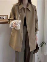 Card Its Color Windcoat Jacket Woman 2024 Chunqiu New small sub-Korean ensemble Long style High sensation coat Inn Wind