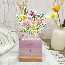 2024 Creative card-style wooden cartoon lovely desk face delicate small pendulum with a custom logo dragon