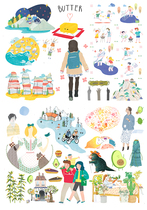 UNCUT A4 SALT SERIES SMALL CLEAR NEW LIVING HAND TENT STICKER PRINT SULPHURIC ACID PAPER ADHESIVE SUBFACE STICKER DECORATION