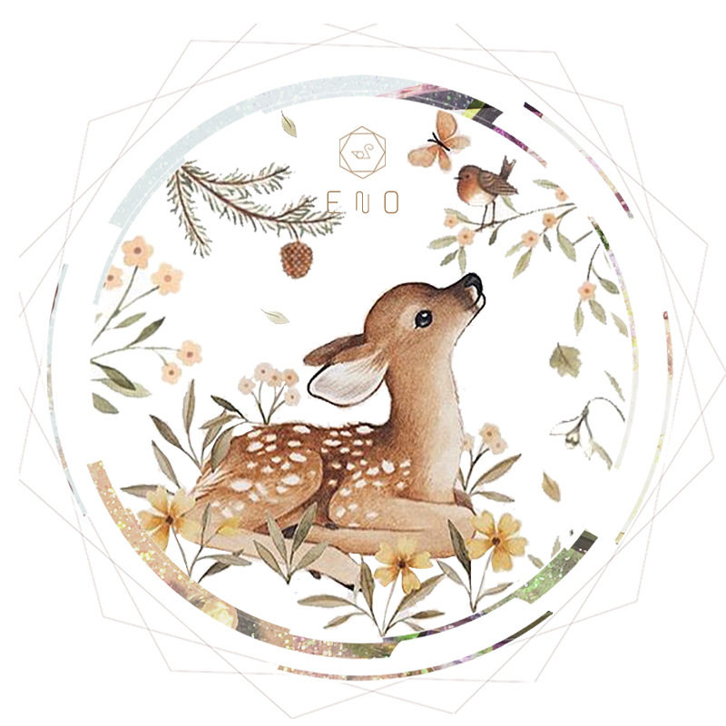 Sub-package ENO special ink Luyu flower language and paper tape Mori plant warm elk text handbook decoration