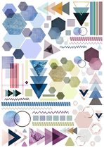 Uncut Handbill Stickers Salt Series Material Little Fresher Ins Wind Stickers Minimalist Characters Cartoon Small Object Geometries