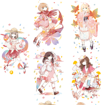 Split up three ferries original special ink white ink bronzed gold and paper adhesive tape characters sweet and beautiful girl diy hand tent stickers