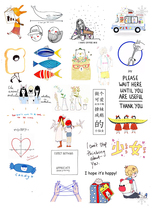 Uncut A4 Salt Tether Cute Little Freshener Hand Tent Stickers Print Sulphuric Acid Paper Adhesive Subface Stickers