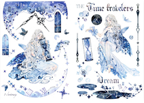 (Uncut) Hand Account Sticker Dream Travel Printing A4 Sulfuric acid Paper Matte Self-adhesive Small Fresh Girl Sticker