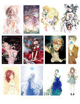 (Uncut) Handbill Sticker Homemade A4 Sulphuric Acid Paper Sub-Light Adhesive Watercolor Girl Soft Girl 15