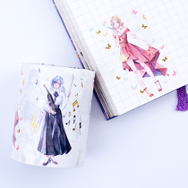 Split up three ferries original special ink white ink and paper adhesive tape characters Musical Girl Diy Hand Tent Sticker