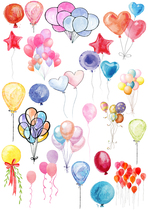 Uncut A4 hand account sticker Laser sub-surface sulfuric acid paper watercolor series plant flower balloon full 15