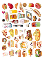(Uncut)Hand account Sticker Homemade A4 Sulfuric acid Paper Matte Self-adhesive Food Watercolor Food 15