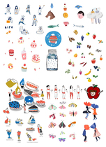 Uncut Salt Series Material Hand Tent Stickers Print Sulphuric Acid Paper Adhesive Subface Decoration Stickers Day Note