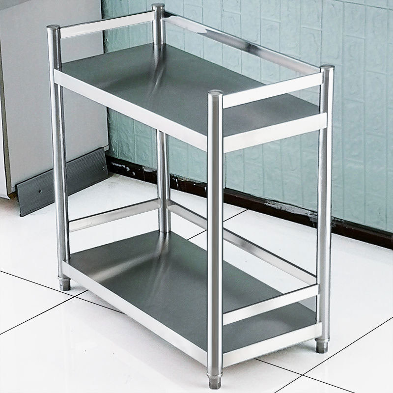 Stainless Steel Shelve Guardrails KITCHEN MULTIFUNCTION FLOOR-TYPE MULTILAYER CONTAINED DOMESTIC STORAGE LAYER CABINET SEASONED TANK SHELF