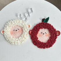 Cute lamb coaster diy material package wool crochet gift for girlfriends homemade finished product to relieve boredom hand knitting