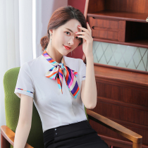  Spring and summer long and short sleeve professional shirt suit skirt lady stewardess beauty salon hotel reception work uniform