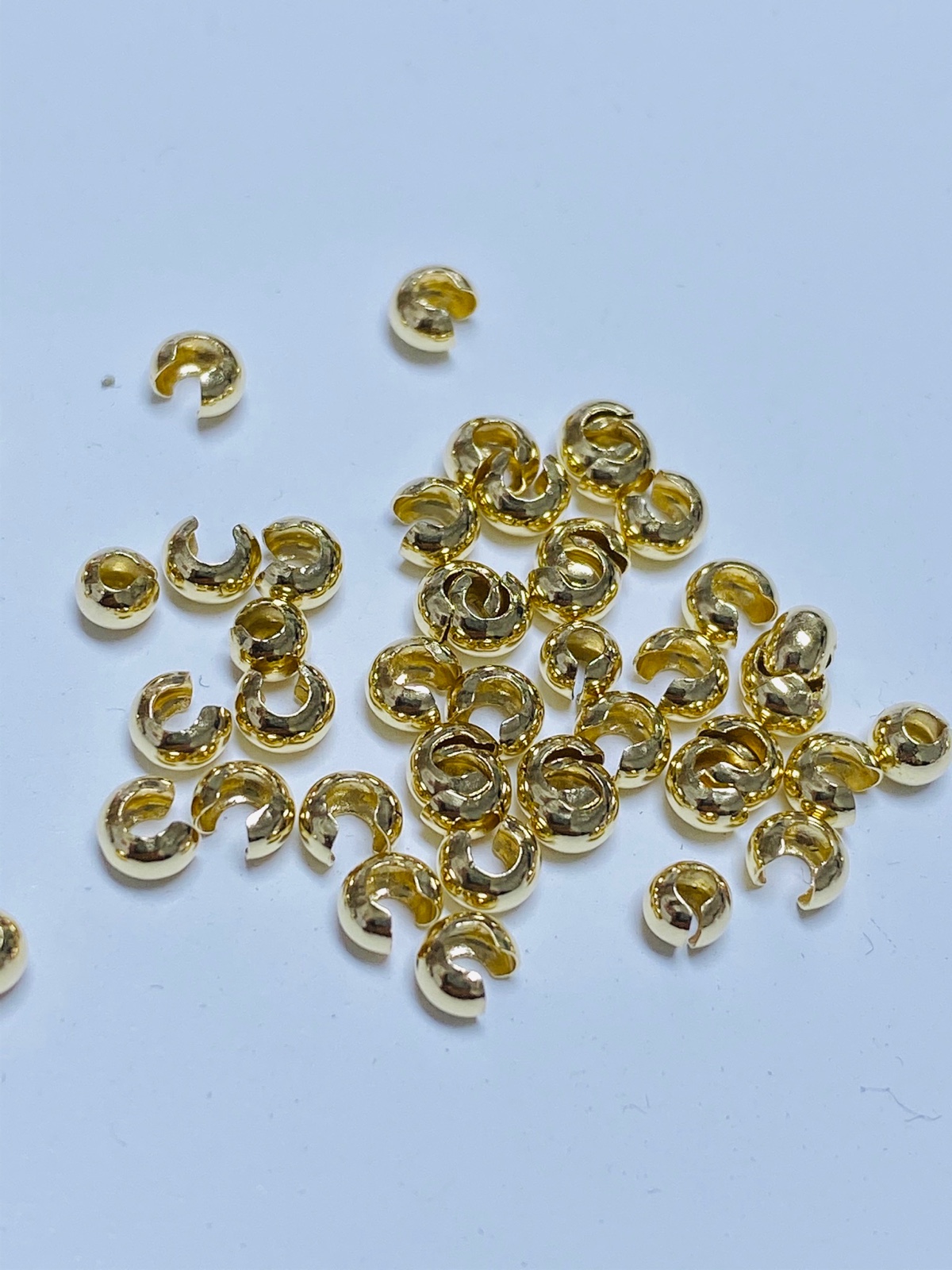 14K gold -18K gold crescent packet buckle close-up bead pack wire buckle protection wire buckle 3mm DIY accessories make the product more beautiful