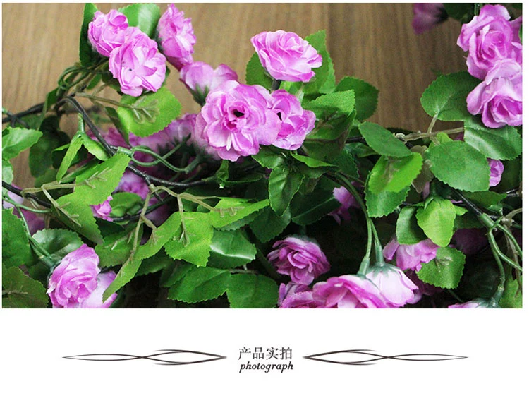 Mô phỏng hoa hồng treo giỏ mây ghế trang trí hoa nho treo tường hoa giả phòng khách mây điều hòa không khí trang trí đám cưới - Hoa nhân tạo / Cây / Trái cây các loại lan giả hạc