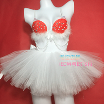 Pearl shell performance suit Mermaid Fish scales led bra edm bra edm bra glowing tutu skirt electric syllable dress