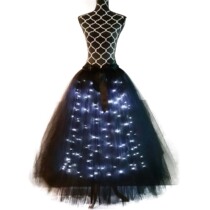 LED adult skirt with light mesh gauze electric syllable luminous long skirt led light tutu European and American gauze skirt party long skirt