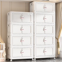 Storage cabinet storage cabinet installation-free wheeled household baby clothes folding storage cabinet childrens snack storage cabinet