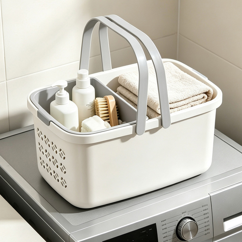 Bath Basket, Bathroom Shower Basket, Toiletries Portable Storage Basket, Multifunctional Bath Basket for Student Dormitories