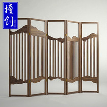  New Chinese style modern screen partition folding porch living room Hotel office fashion and environmental protection solid wood simple folding screen