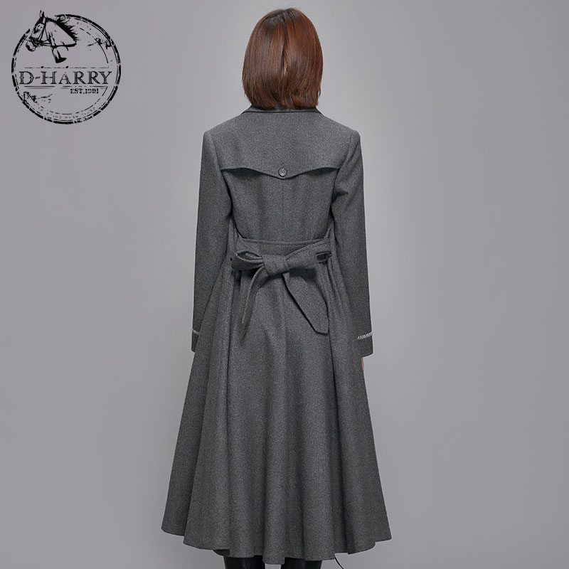 Coat Coat DH01F97012D D-HARRY Dihari mùa xuân Mùa thu dài đúp Row Nút nữ