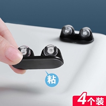 Stickable pulley universal wheel dustbin Bin Shelf containing box Flowerpot Bed Head Cabinet Drawer free of perforated rollers