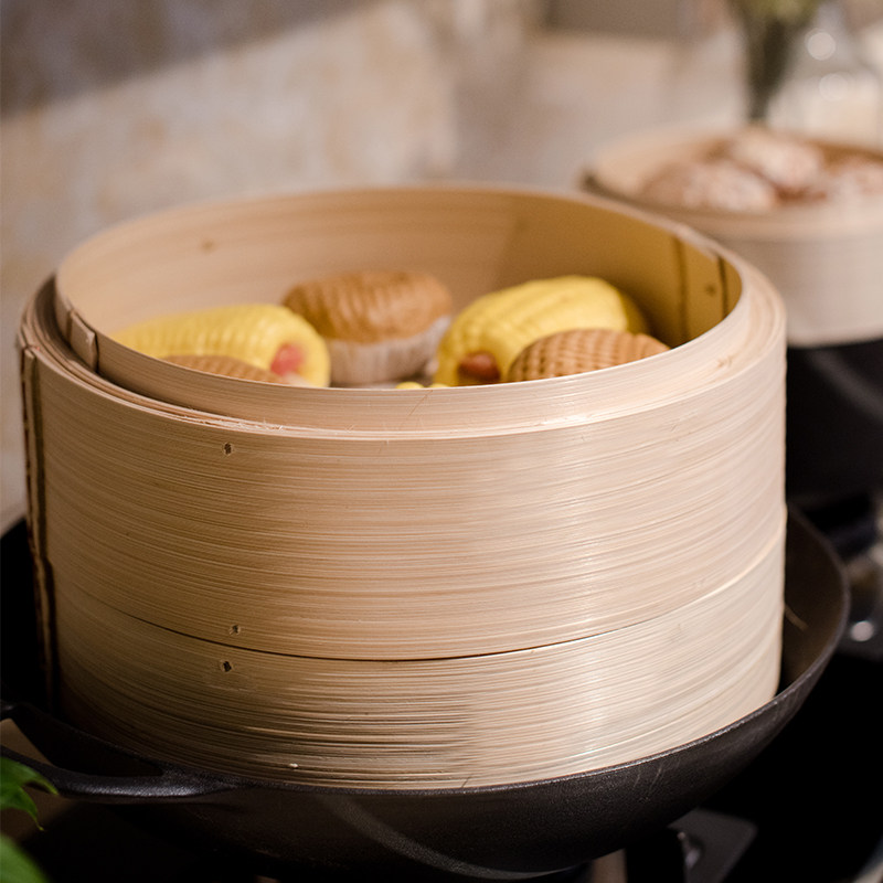 Steam Caged girl Home Bamboo Steamer Pure Handwoven Natural No Glue Thickening Deepens small cage Steamed Cage